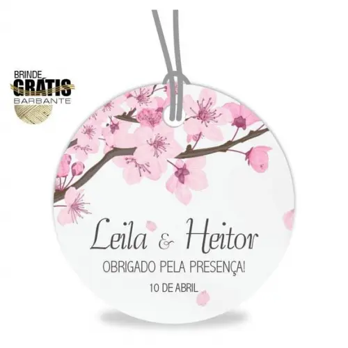 Tag casamento redonda floral
