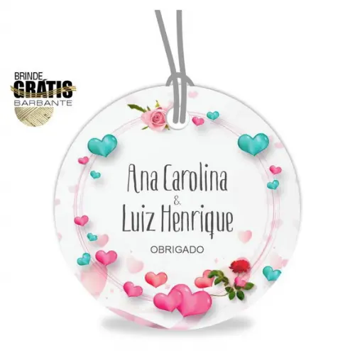 Tag casamento redonda floral
