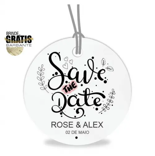 Tag casamento redonda save the date