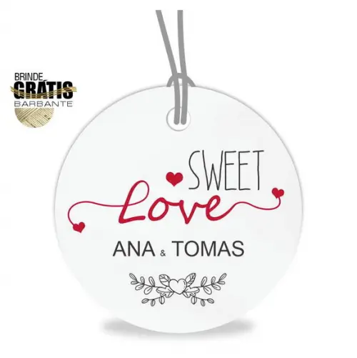 Tag casamento redonda sweet love