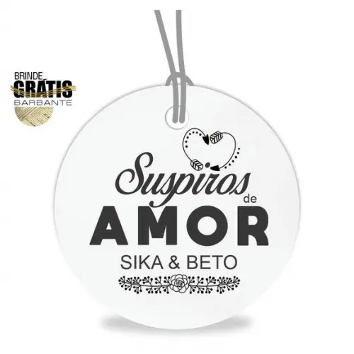 Tag casamento redonda suspiros de amor