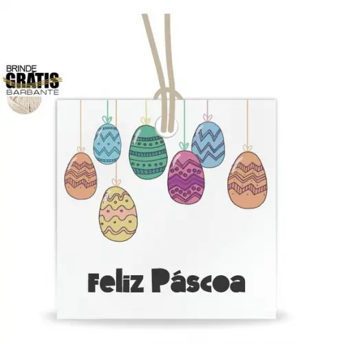 Tag Feliz Páscoa Personalizada, Mod.01