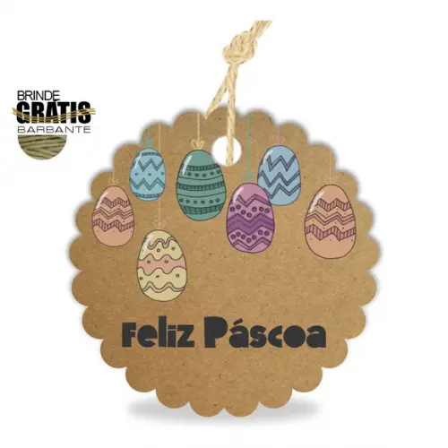 Tag Feliz Páscoa Personalizada, Mod.01