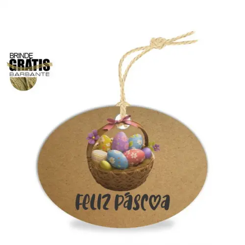 Tag Feliz Páscoa Personalizada, Mod.02