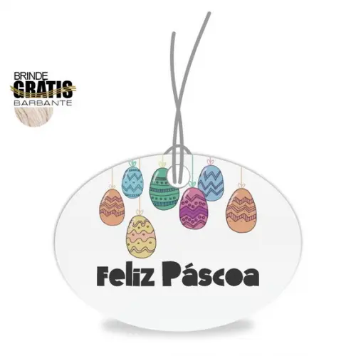 Tag Feliz Páscoa Personalizada, Mod.01