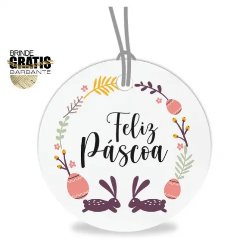 Tag Feliz Páscoa Personalizada, Mod.03