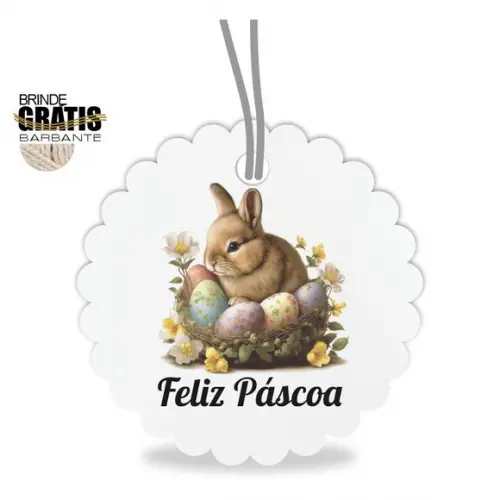 Tag Feliz Páscoa Personalizada, Mod.04