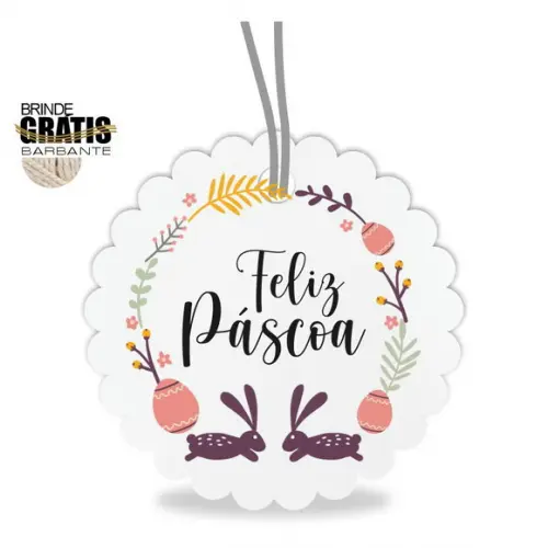 Tag Feliz Páscoa Personalizada, Mod.03