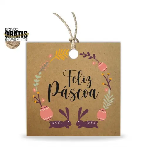 Tag Feliz Páscoa Personalizada, Mod.03