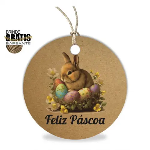 Tag Feliz Páscoa Personalizada, Mod.04