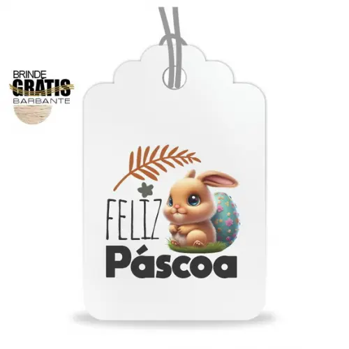 Tag Feliz Páscoa Personalizada, Mod.05
