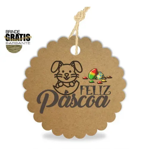 Tag Feliz Páscoa Personalizada, Mod.08