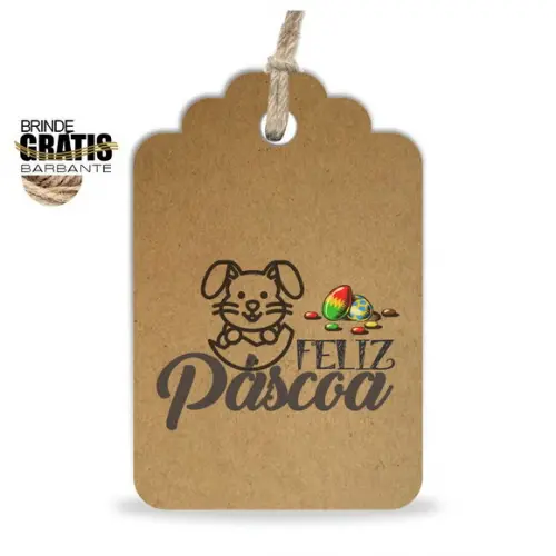 Tag Feliz Páscoa Personalizada, Mod.08