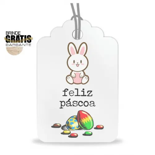 Tag Feliz Páscoa Personalizada, Mod.07