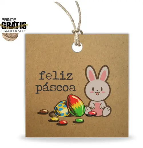Tag Feliz Páscoa Personalizada, Mod.07