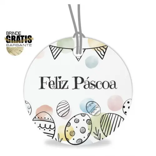 Tag Feliz Páscoa Personalizada, Mod.09