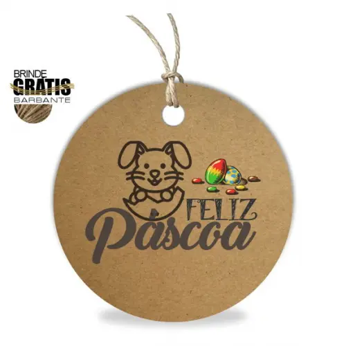 Tag Feliz Páscoa Personalizada, Mod.08