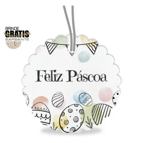 Tag Feliz Páscoa Personalizada, Mod.09