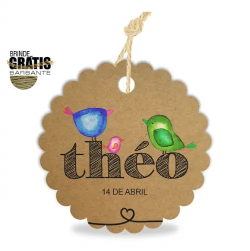 Tag infantil escalope passarinhos