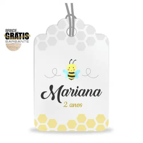 Tag infantil formato etiqueta abelhinhas