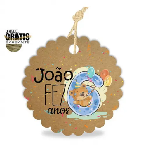 Tag infantil escalope ursinho