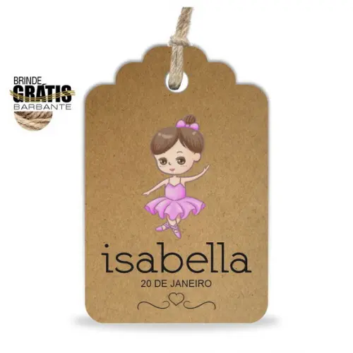 Tag infantil formato etiqueta bailarina
