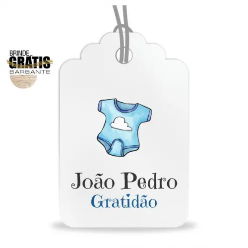 Tag infantil formato etiqueta body menino