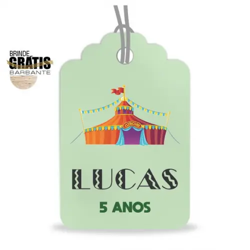 Tag infantil formato etiqueta circo
