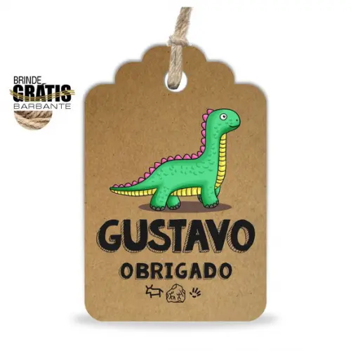 Tag infantil formato etiqueta dinossauro