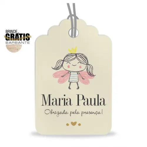 Tag infantil formato etiqueta fadinha