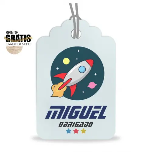 Tag infantil formato etiqueta foguete astronauta