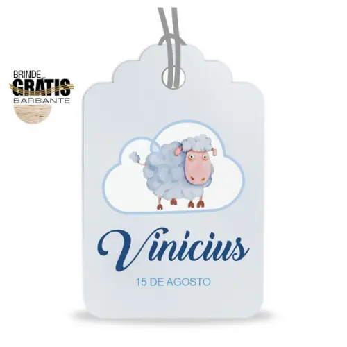 Tag infantil formato etiqueta ovelhinha