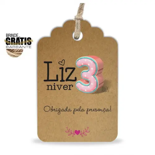 Tag infantil formato etiqueta niver