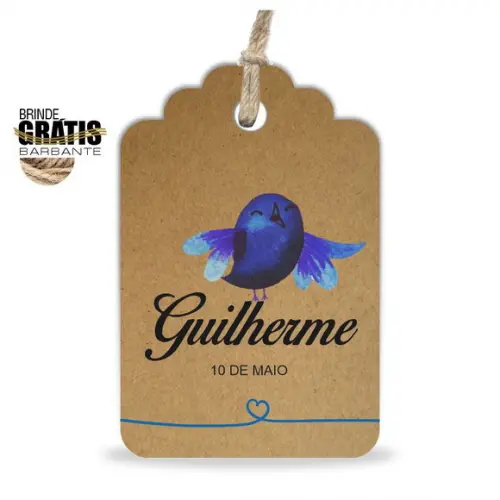 Tag infantil formato etiqueta passarinhos