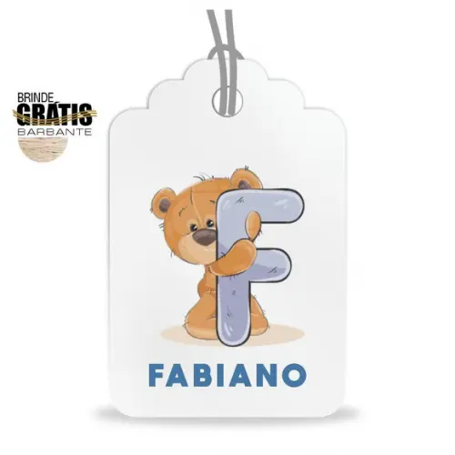 Tag infantil formato etiqueta ursinho