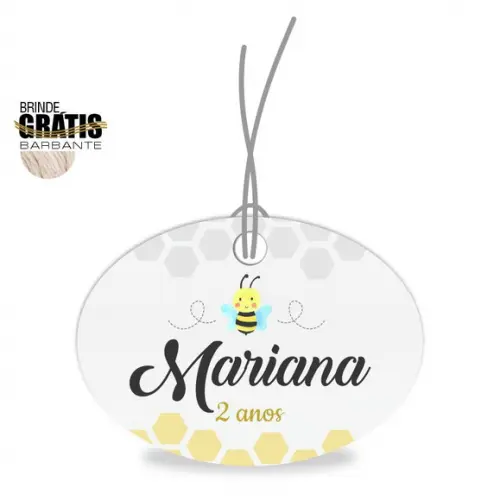 Tag infantil oval abelhinhas