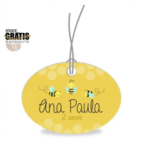 Tag infantil oval abelhinhas