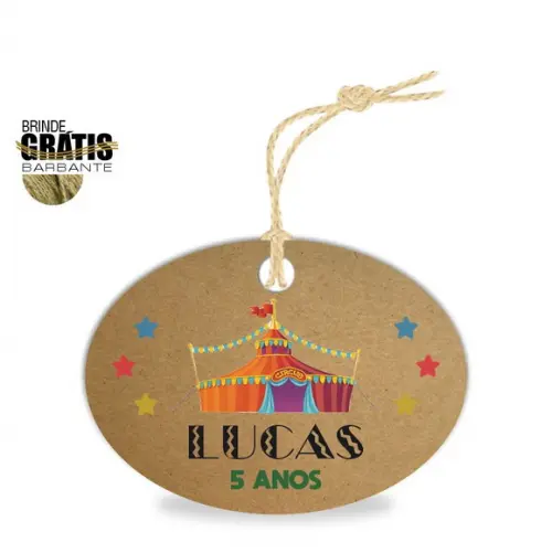 Tag infantil oval circo