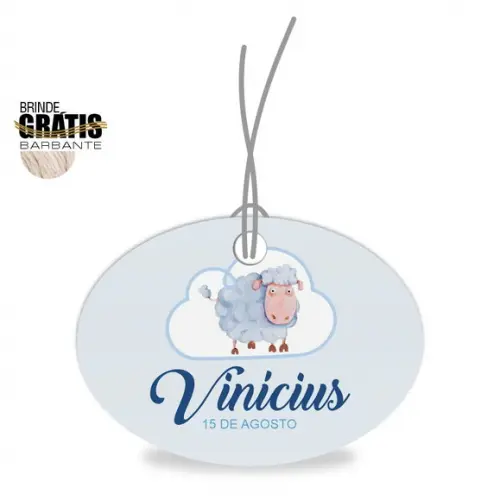 Tag infantil oval ovelhinha