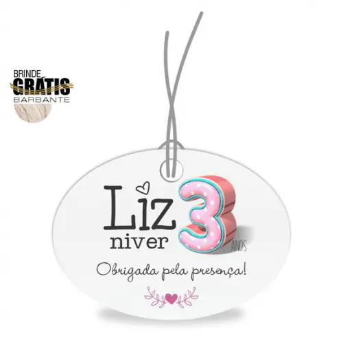Tag Infantil Oval Niver