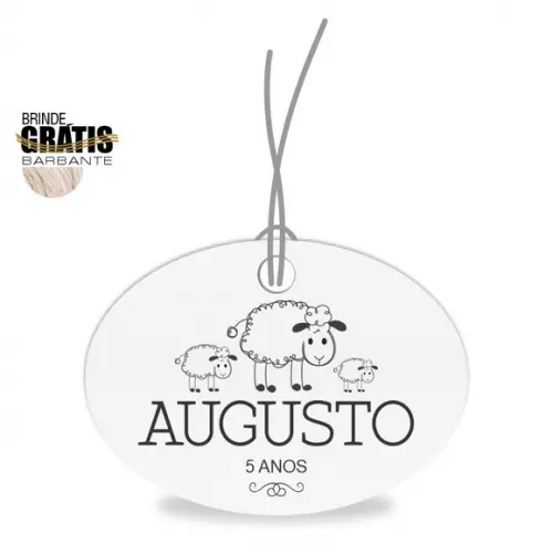 Tag infantil oval ovelhinha