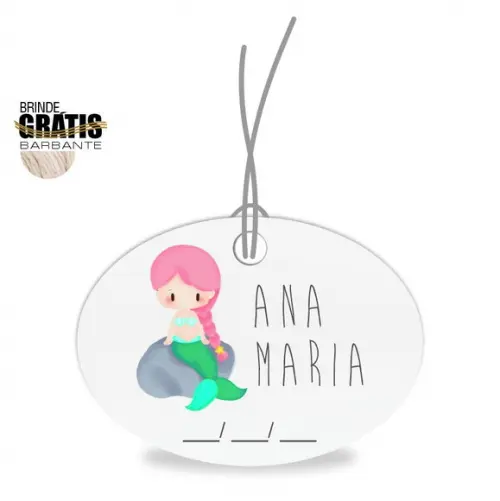 Tag infantil oval sereia