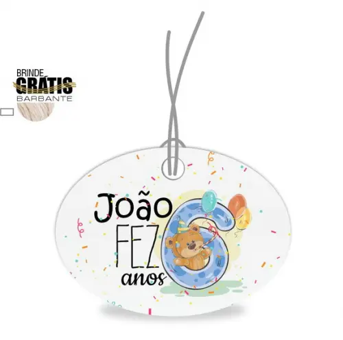 Tag infantil oval ursinho