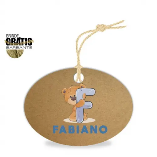 Tag infantil oval ursinho