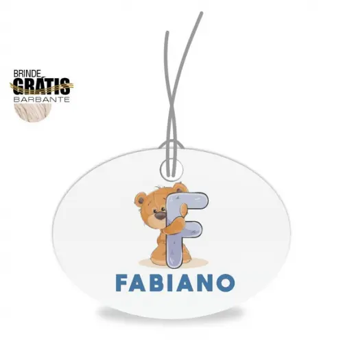 Tag infantil oval ursinho