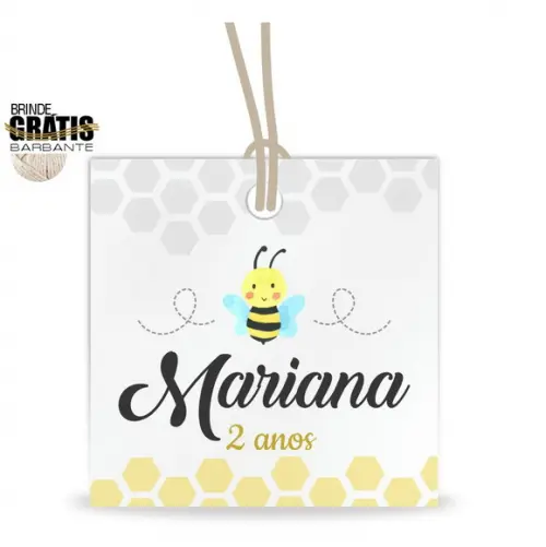 Tag infantil quadrada abelhinhas