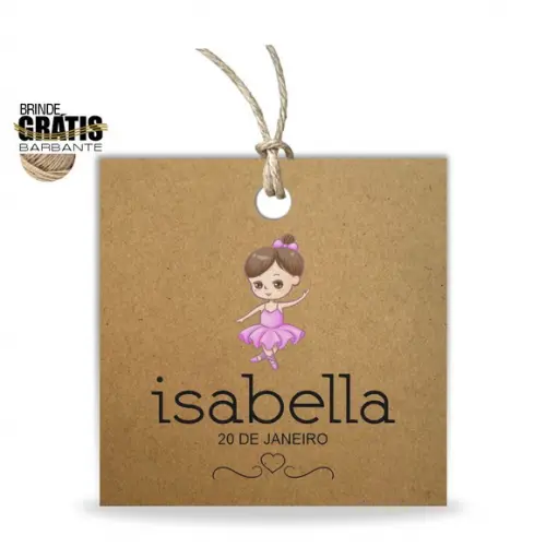 Tag infantil quadrada bailarina
