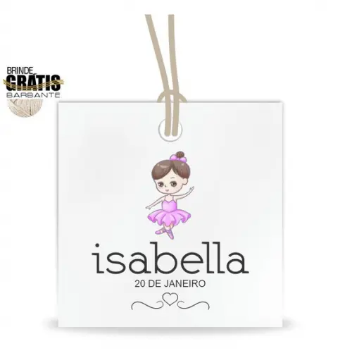 Tag infantil quadrada bailarina