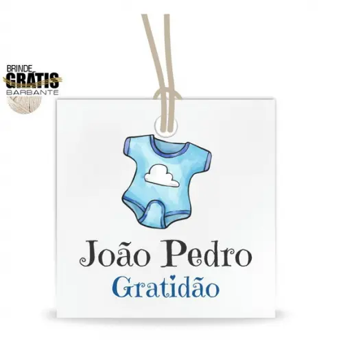 Tag infantil quadrada body menino