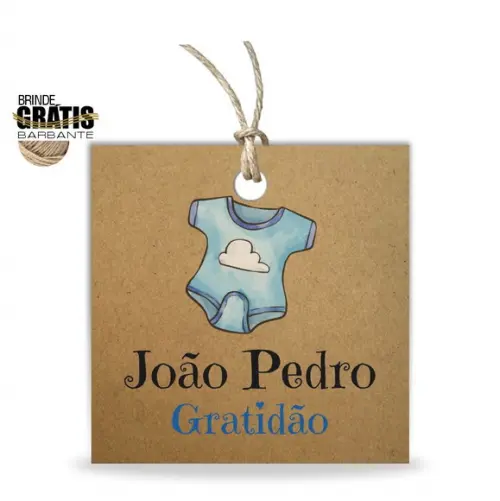 Tag infantil quadrada body menino